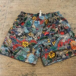 Overtime Color Graphic Print Shorts-M
